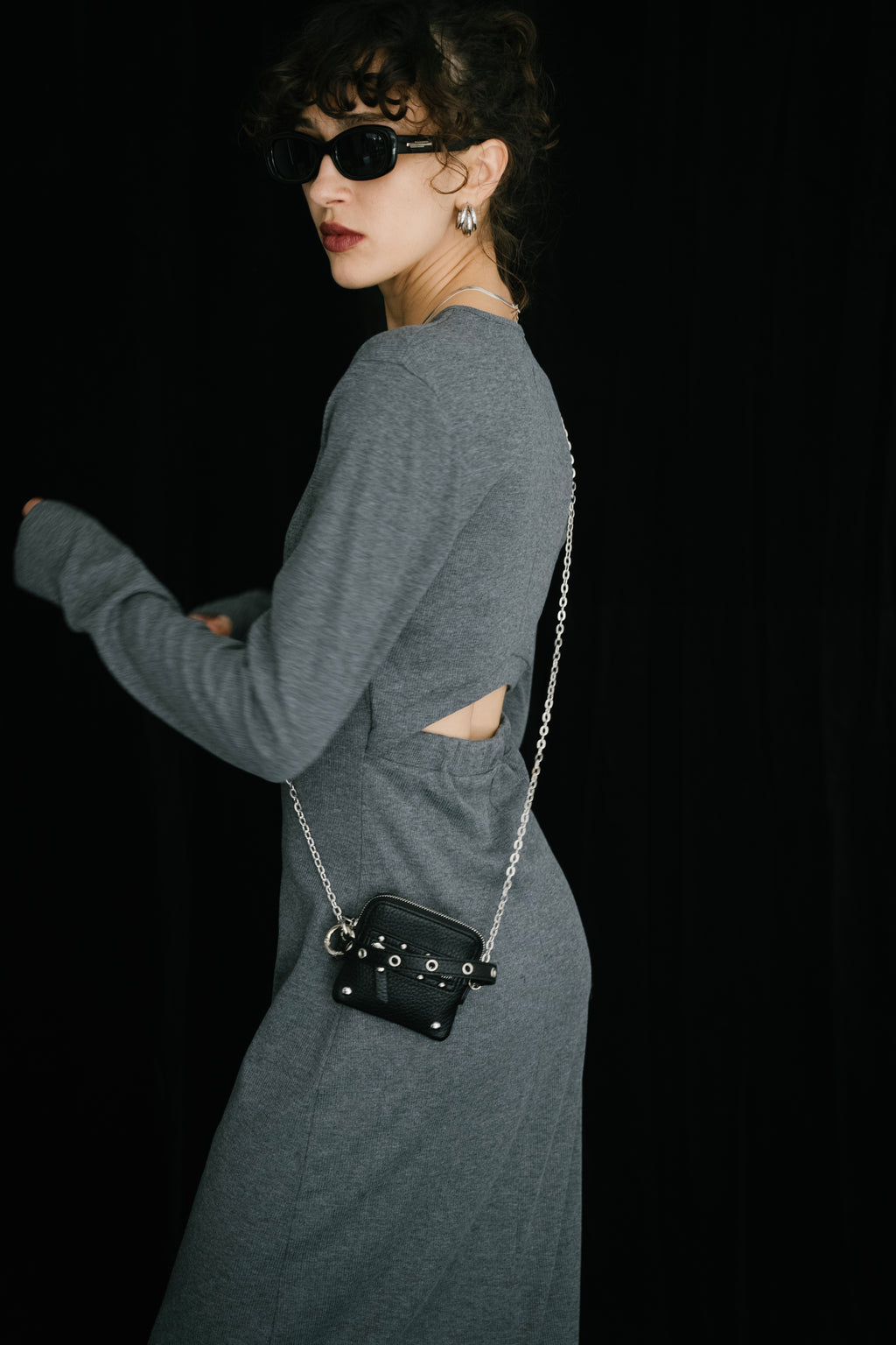 Stud chain pouch