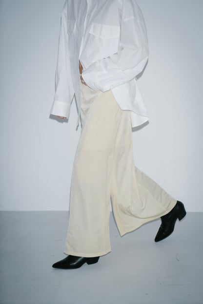 Side vent velour long skirt