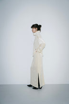 Side vent velour long skirt