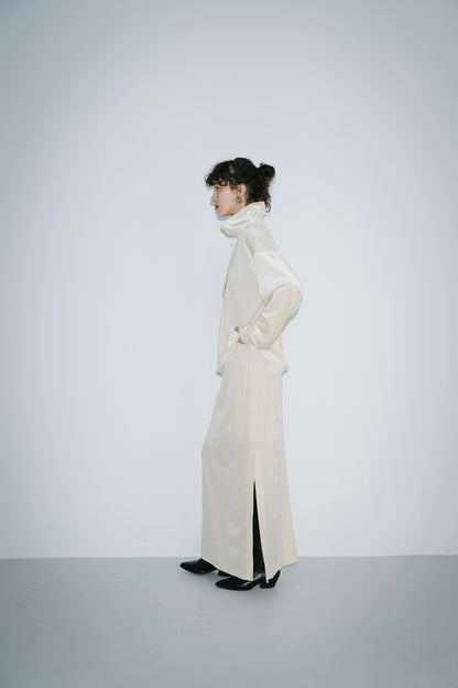 Side vent velour long skirt