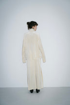 Side vent velour long skirt