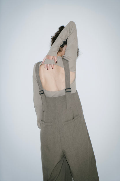 Back open rib knit