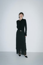 Sheer dot layered pants