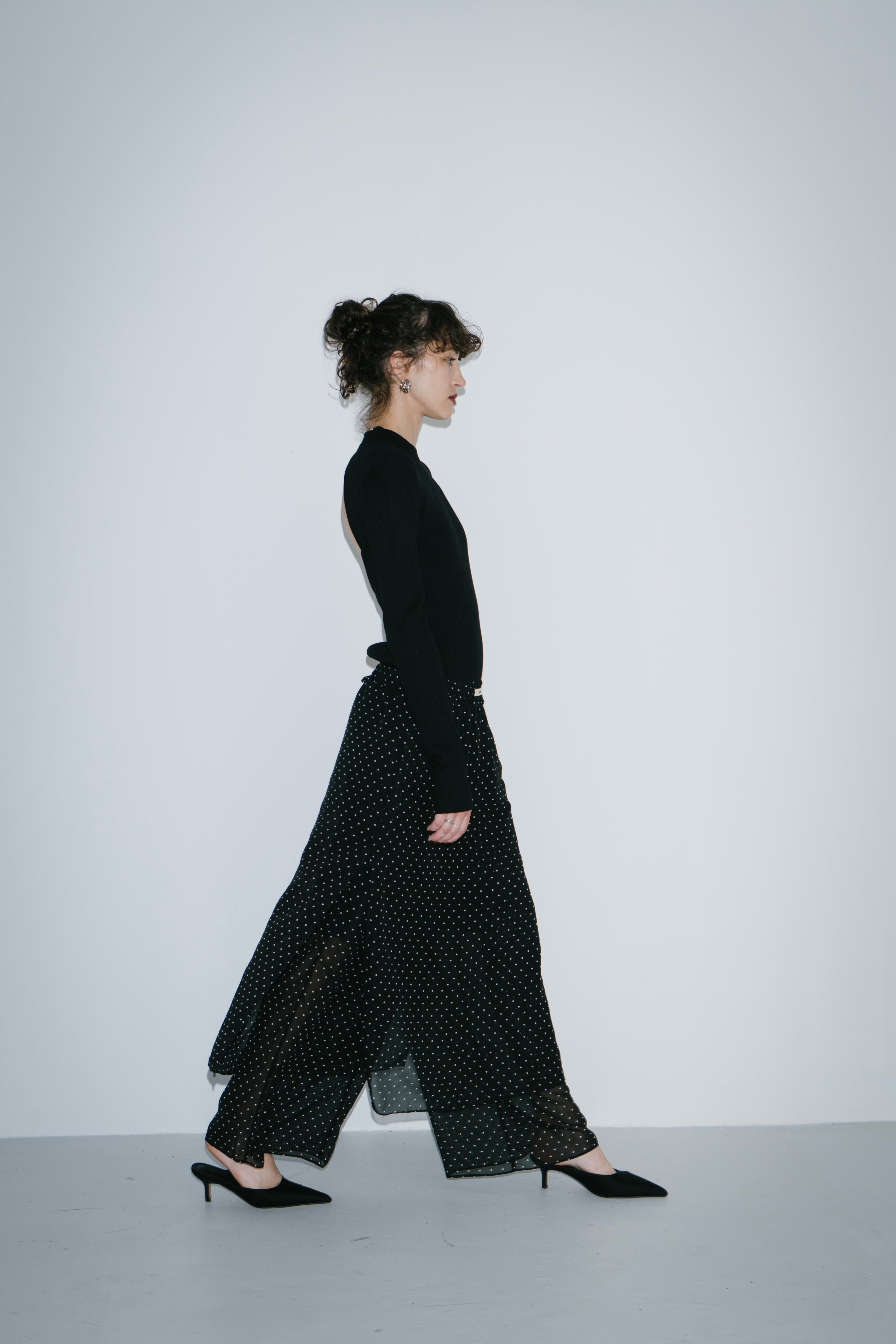 Sheer dot layered pants