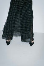 Sheer dot layered pants