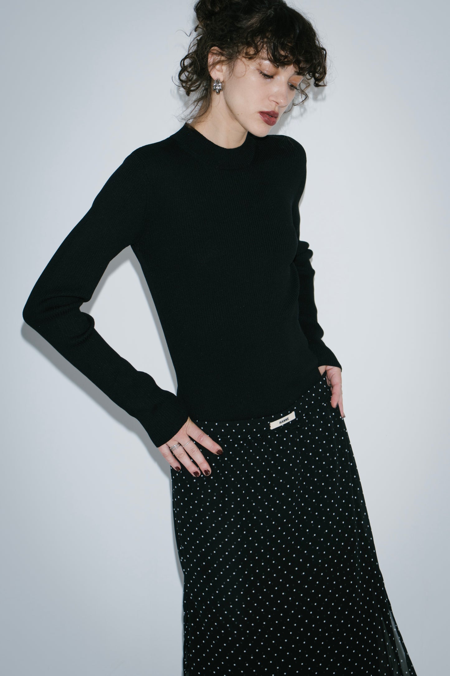 Back open rib knit