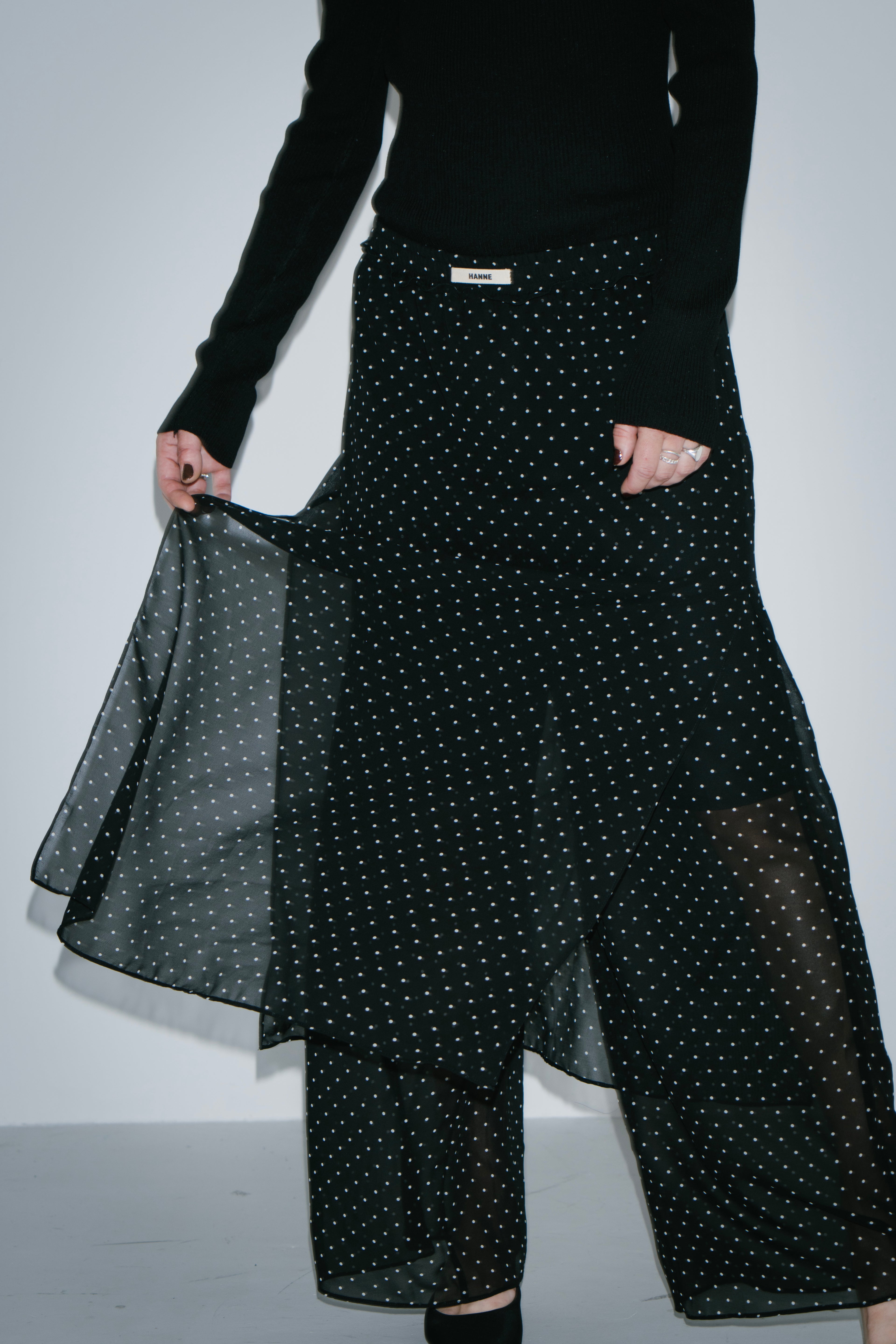 Sheer dot layered pants