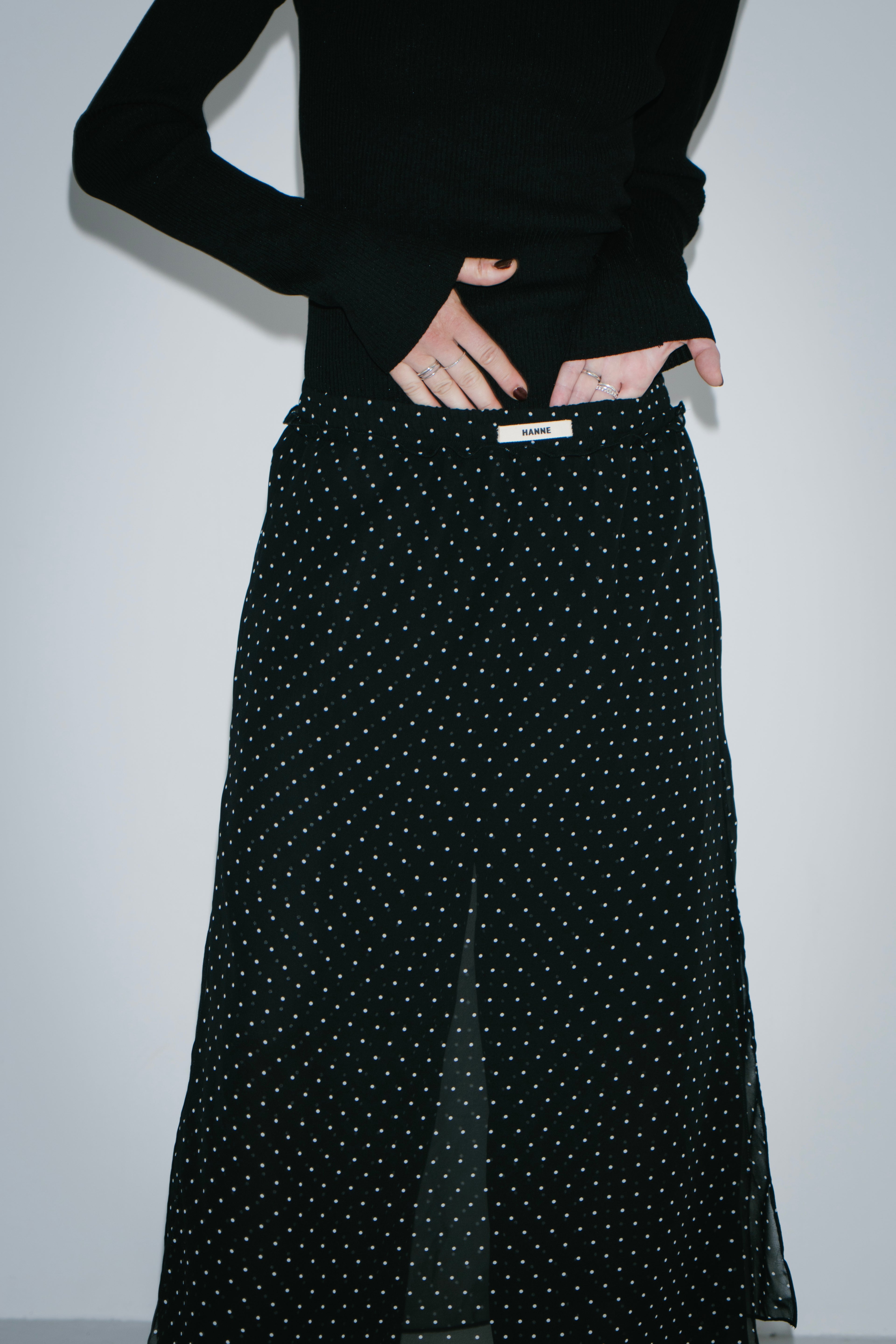 Sheer dot layered pants