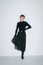 Sheer dot layered pants