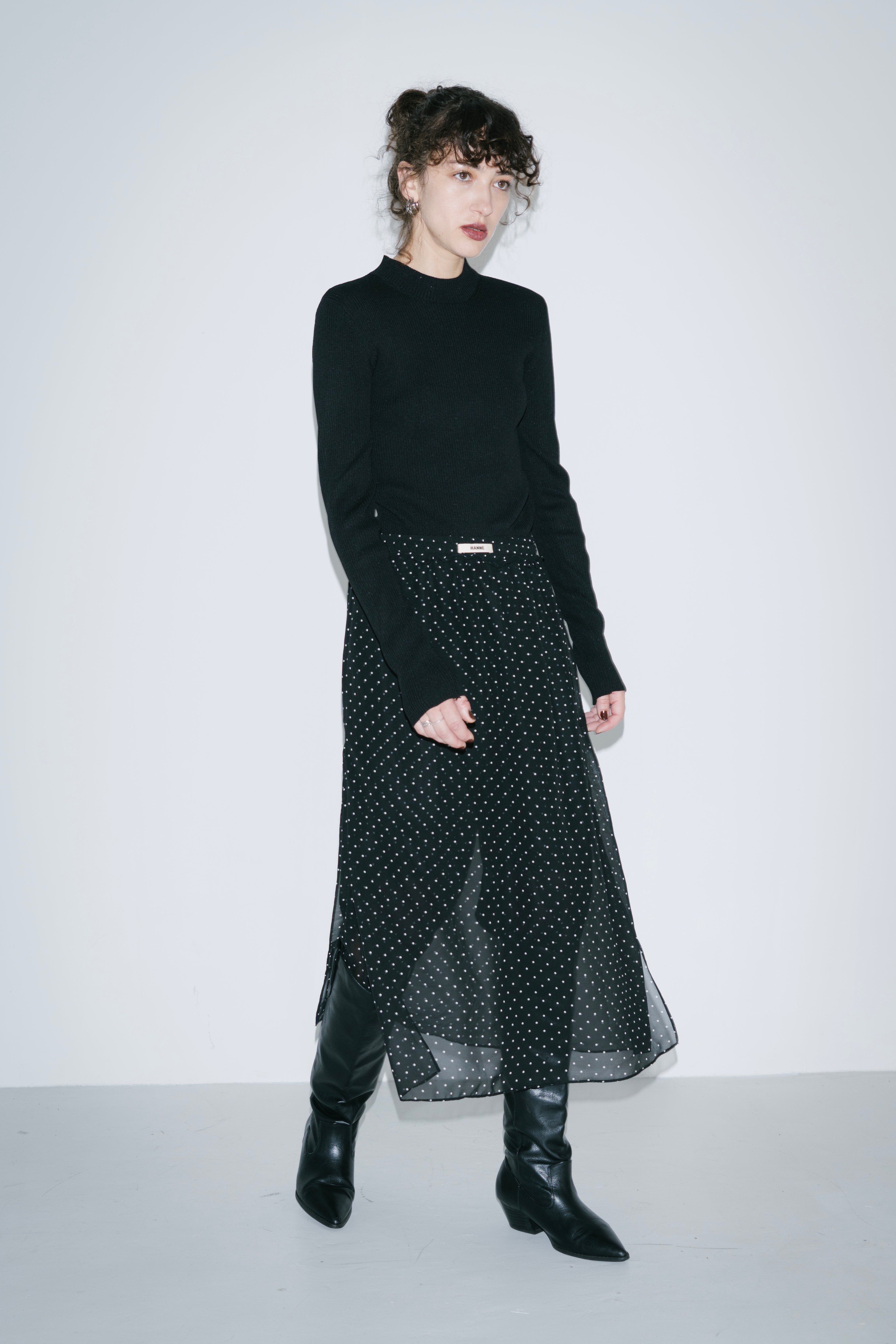 Sheer dot layered pants