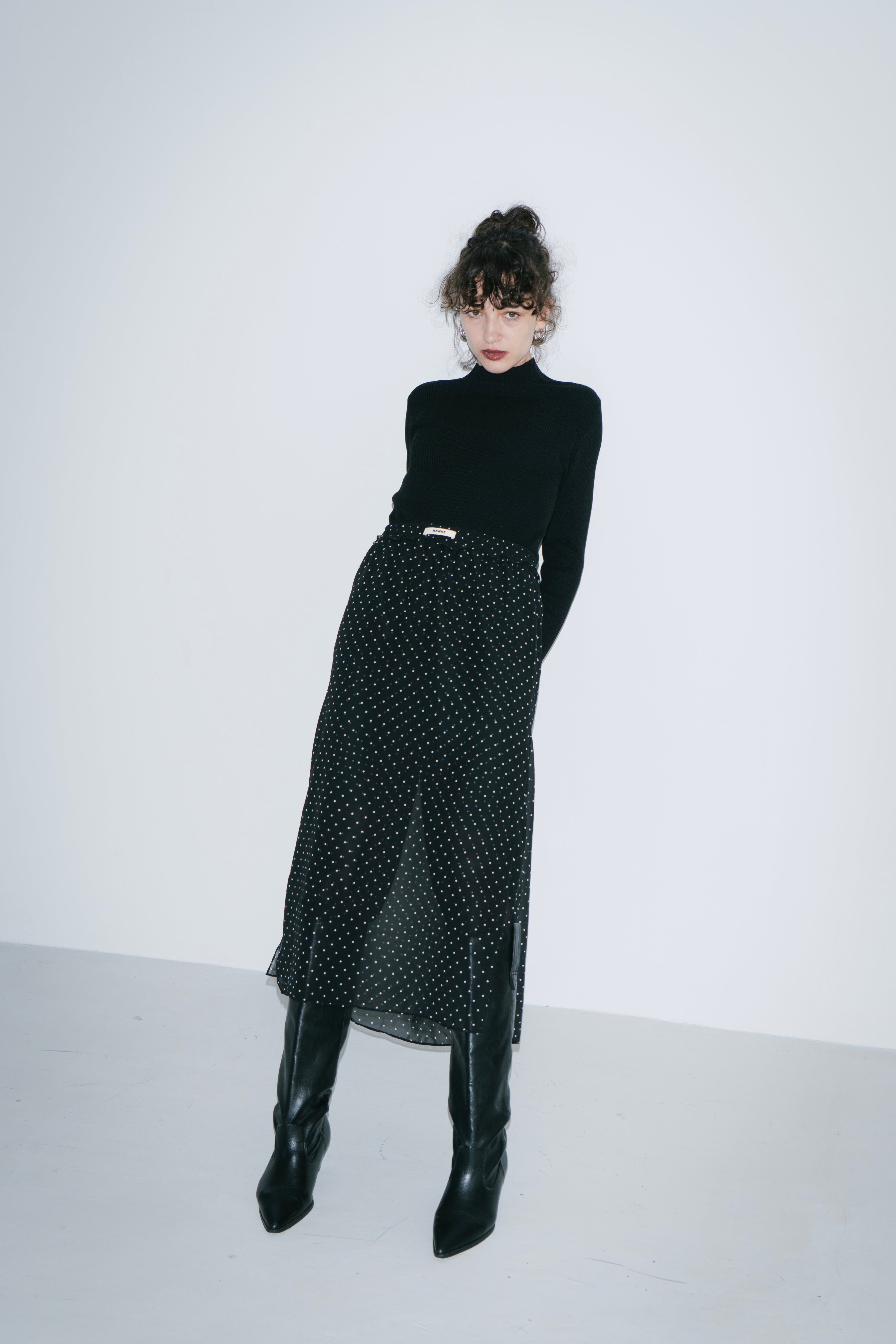 Sheer dot layered pants