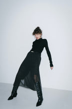 Sheer dot layered pants