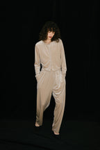 Shiny dot velour pants