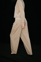 Shiny dot velour pants