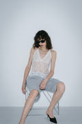 Halter neck lace top