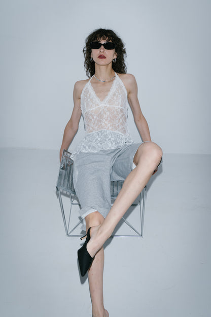 Halter neck lace top