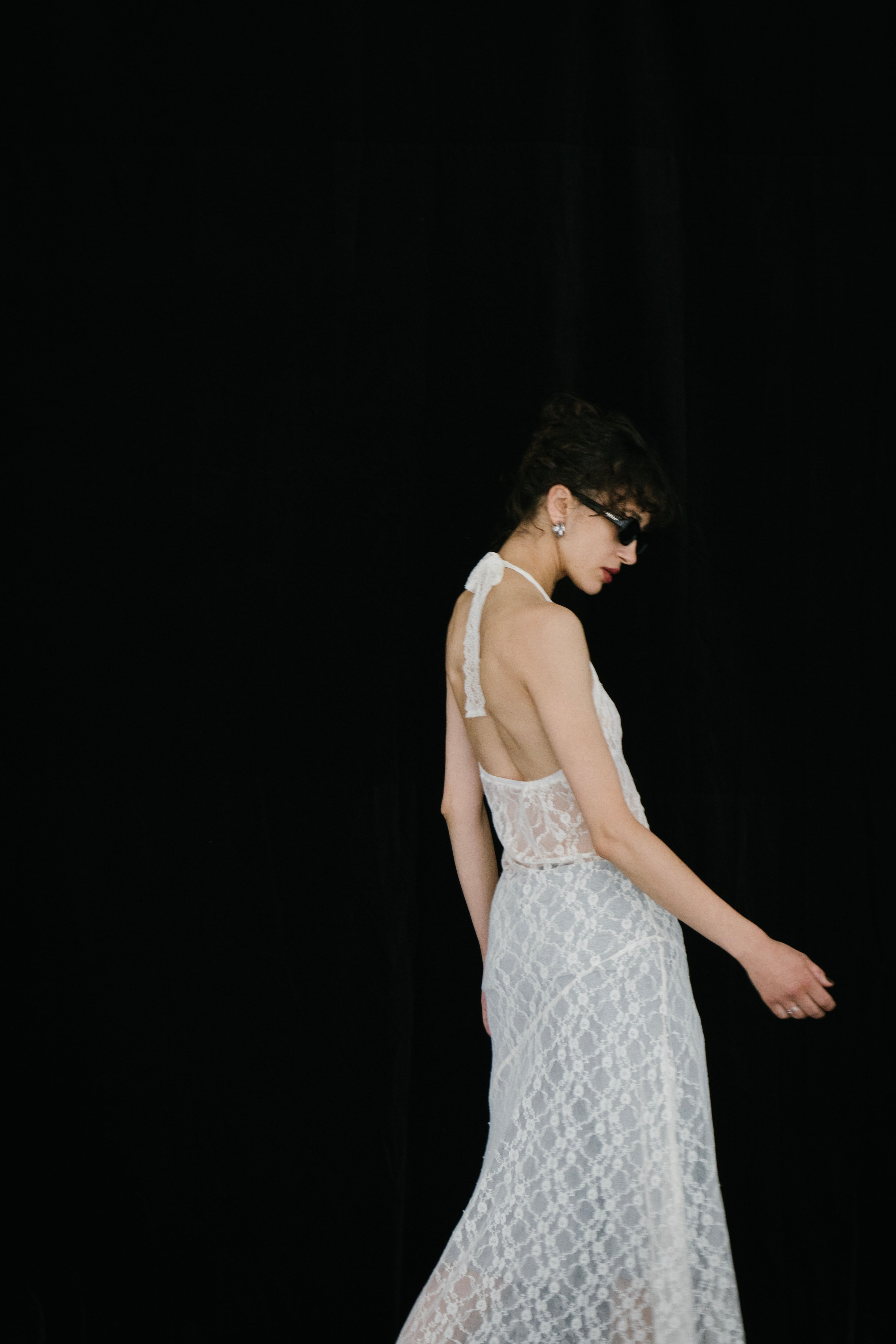 Halter neck lace dress