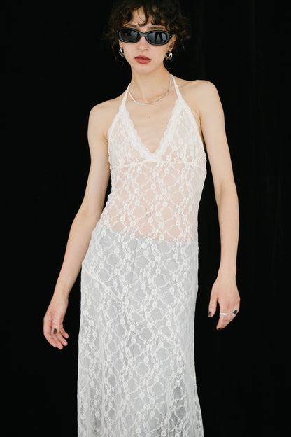 Halter neck lace dress