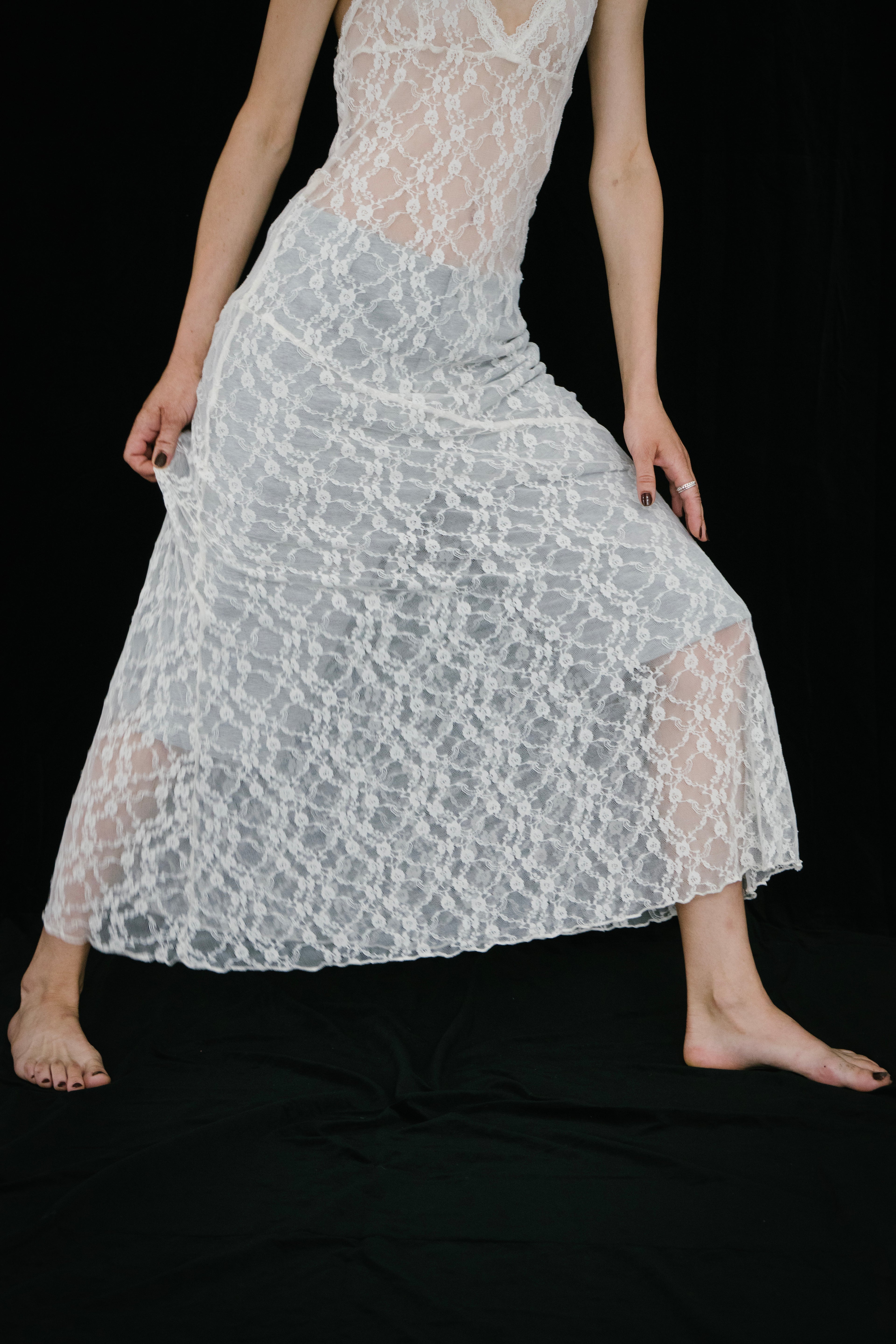 Halter neck lace dress