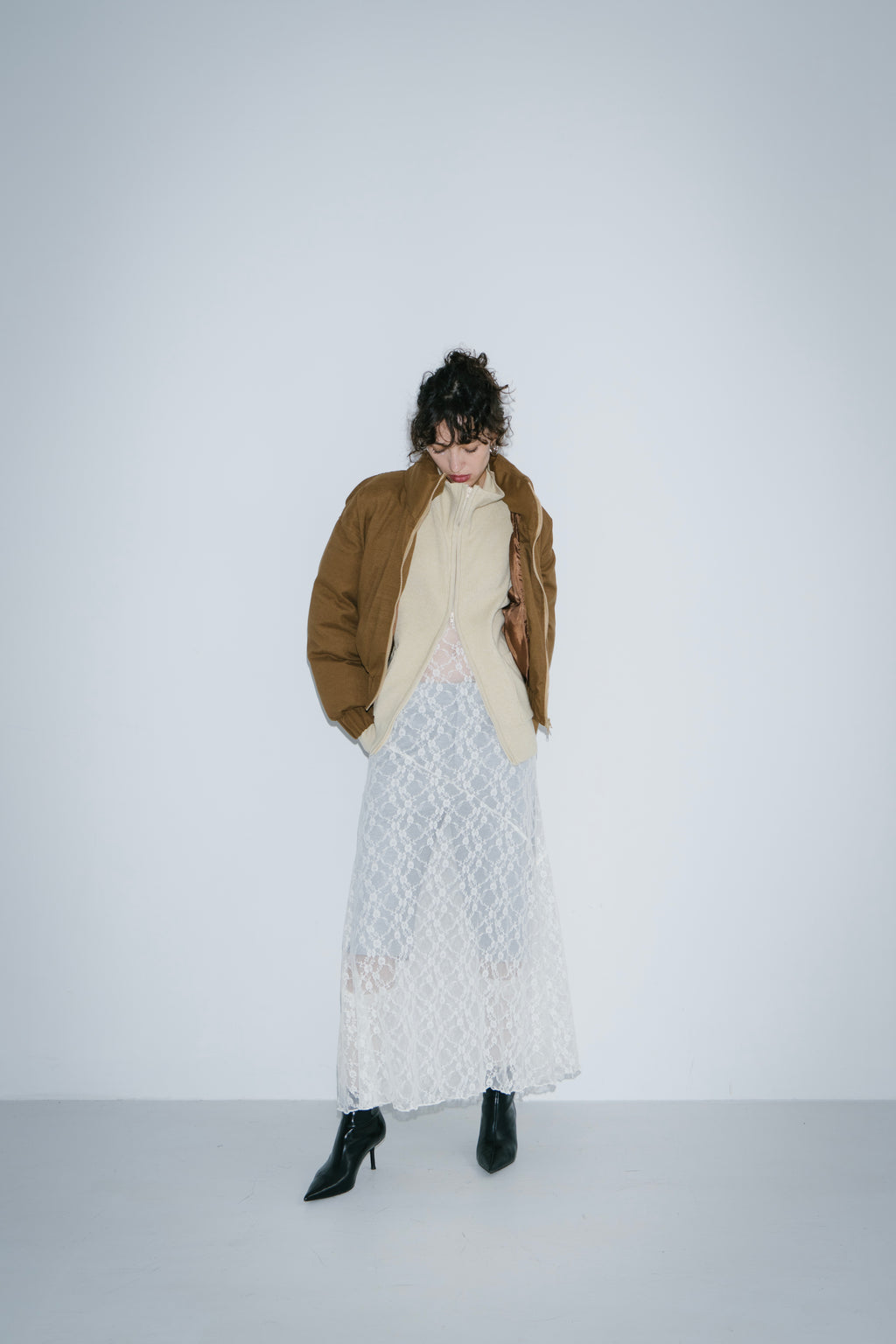 Halter neck lace dress