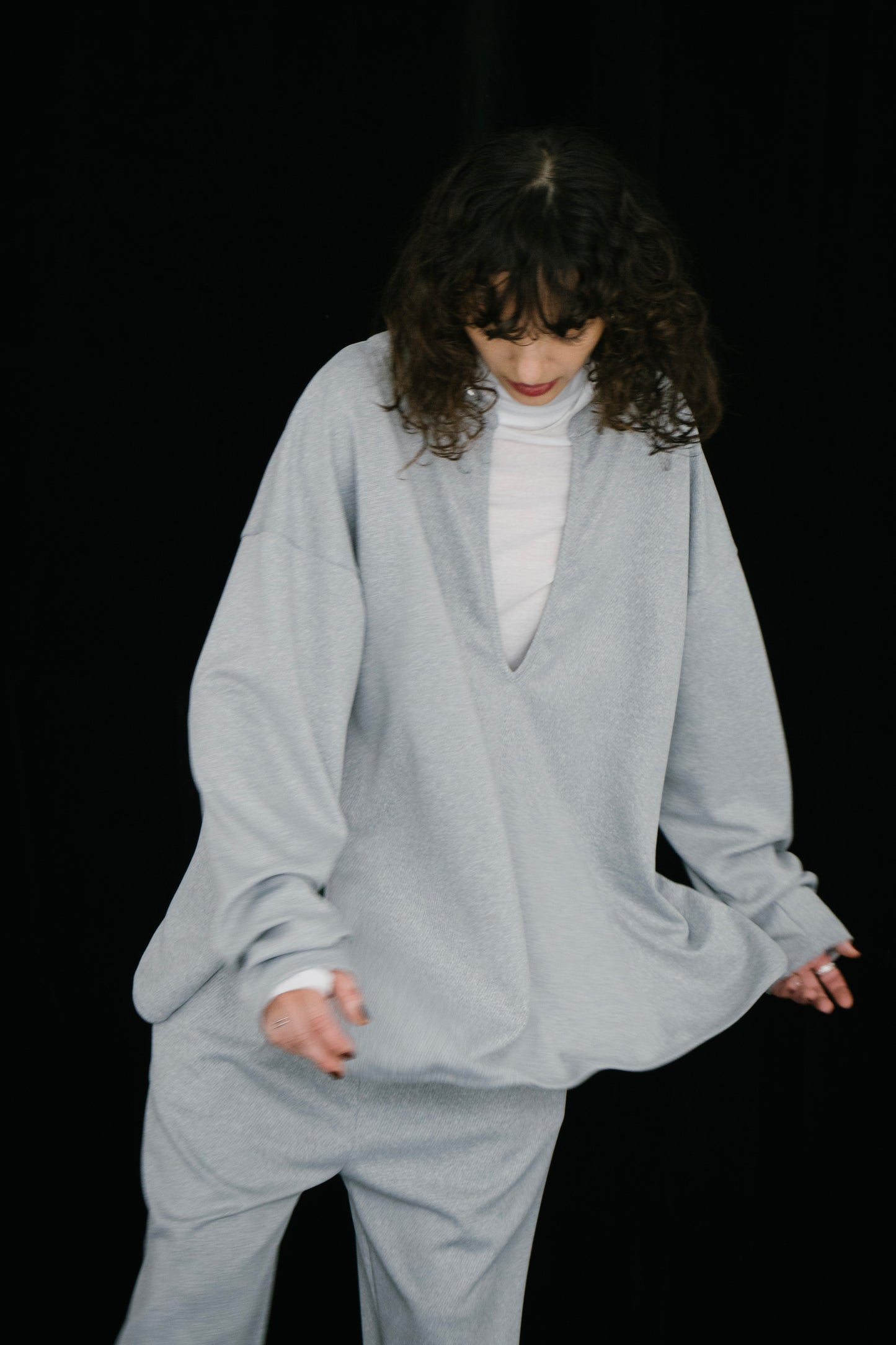 Deep slit neck tops