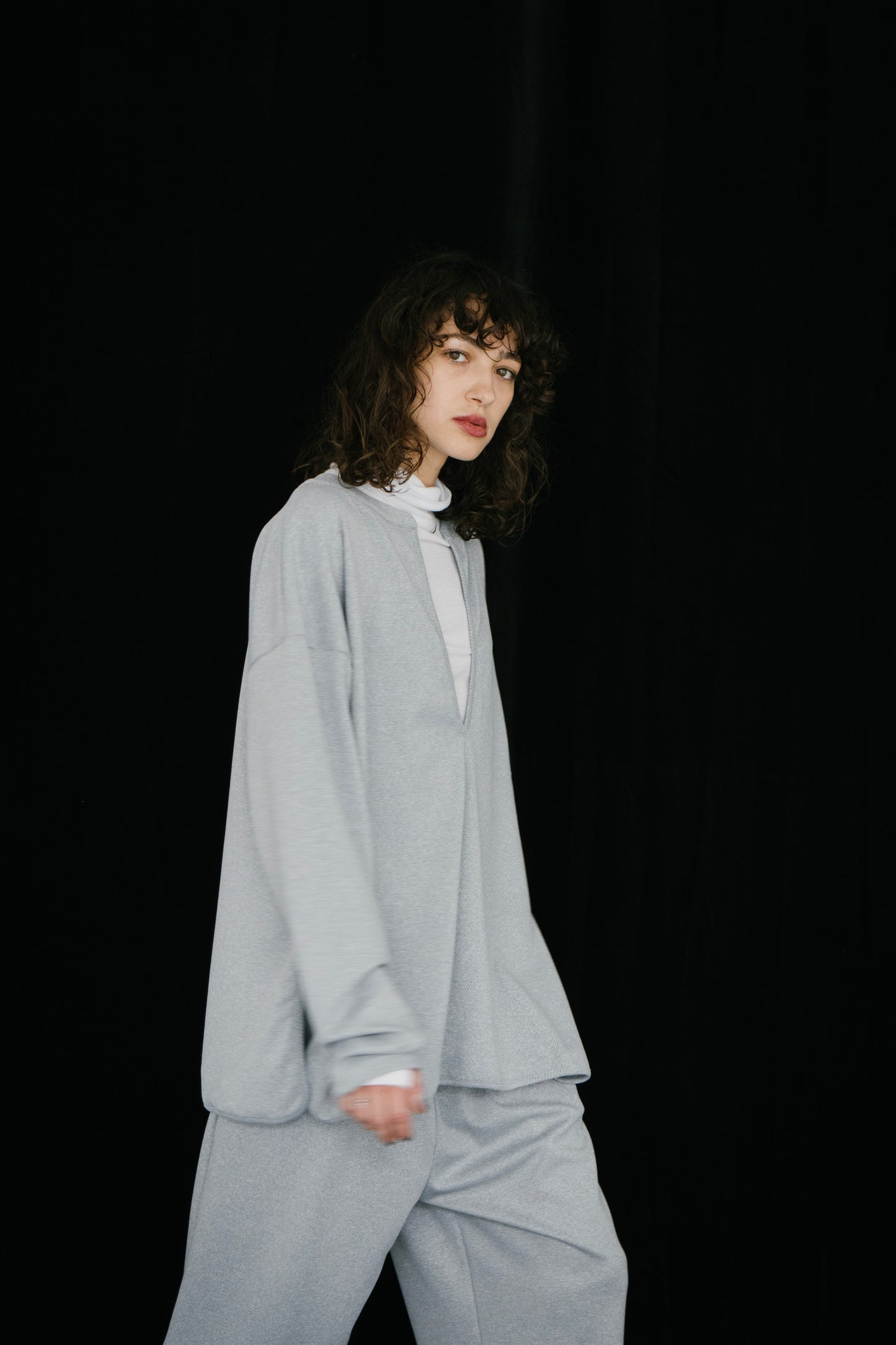 Deep slit neck tops