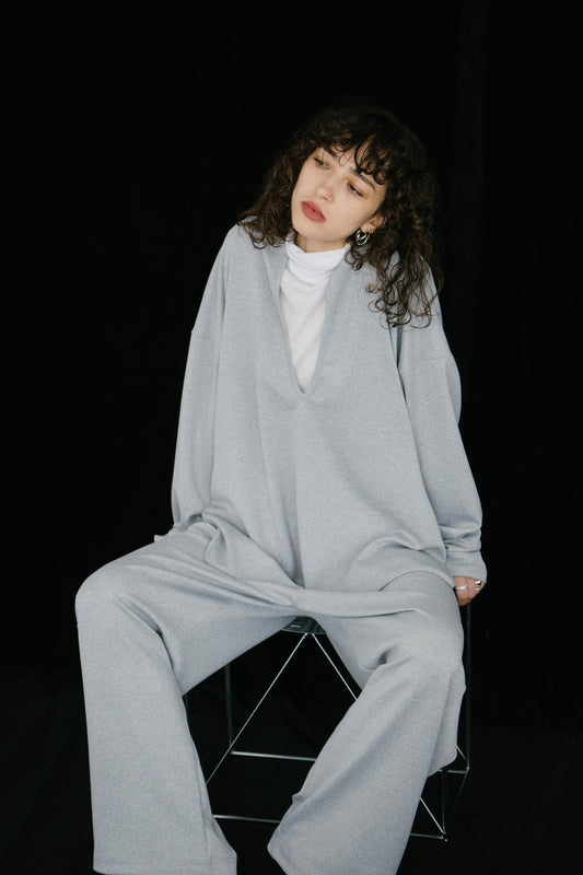 Deep slit neck tops