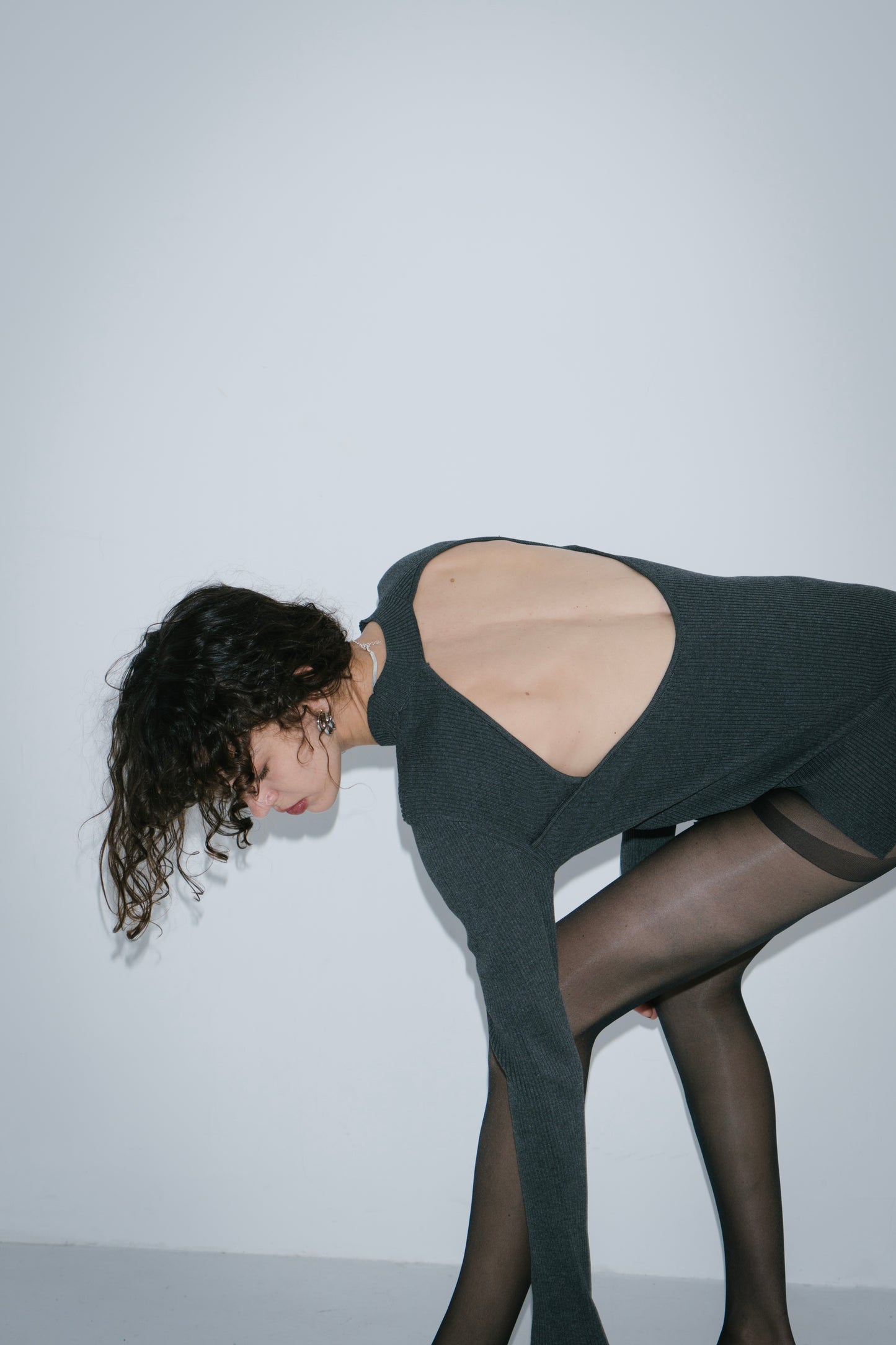 Back open rib knit