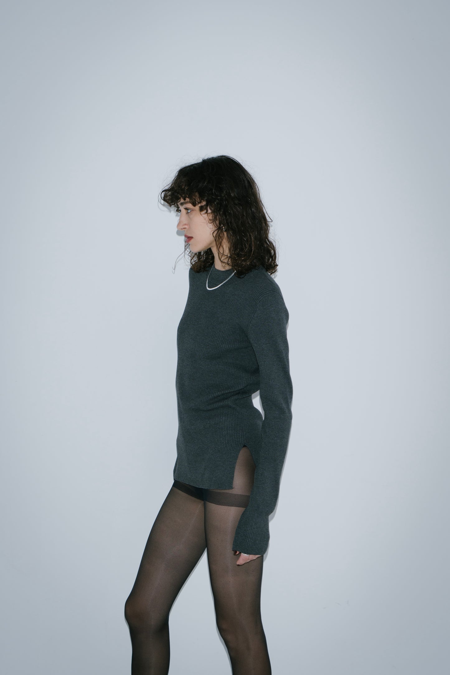 Back open rib knit
