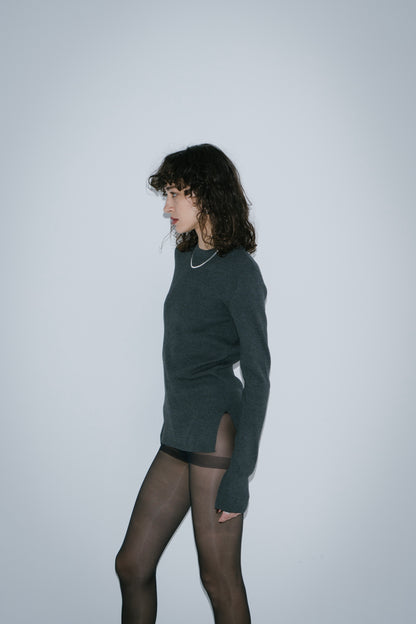 Back open rib knit