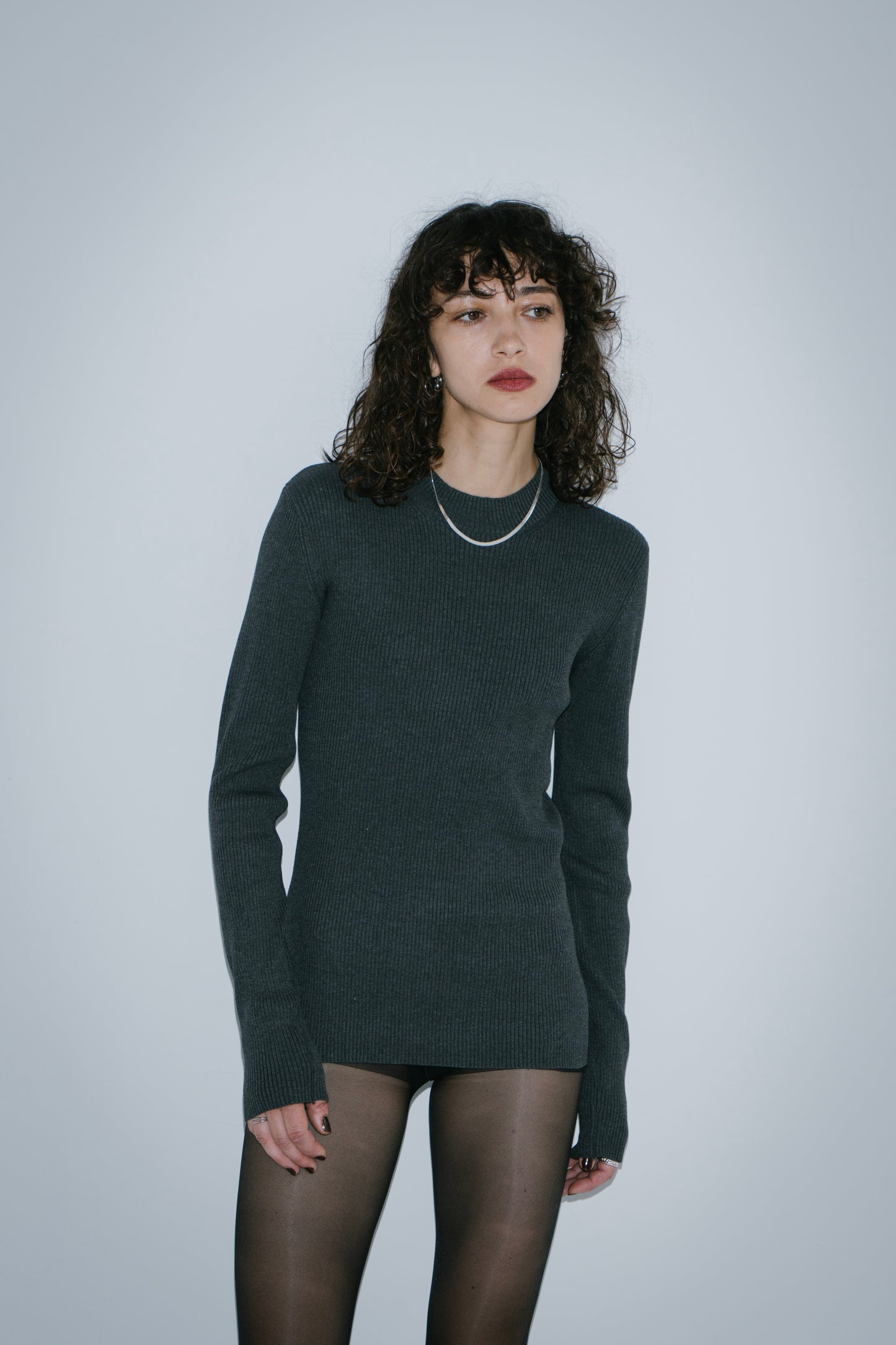 Back open rib knit