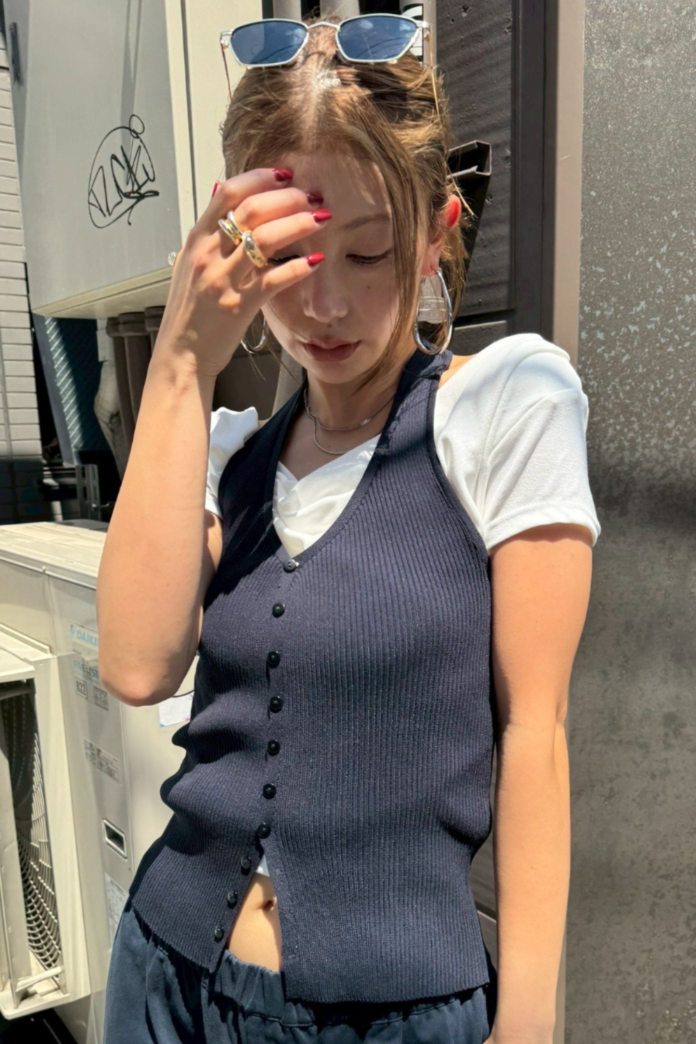 Halter neck knit vest