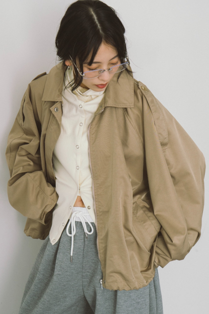 Zip-up short trench coat