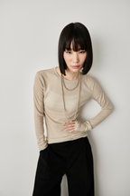 Sheer long sleeve tee