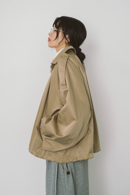 Zip-up short trench coat