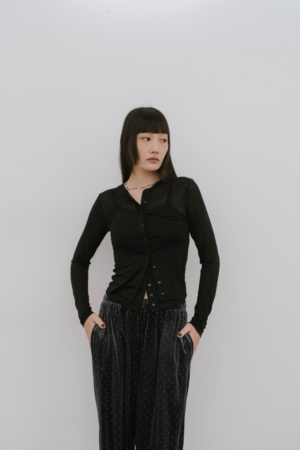 Cami set compact cardigan