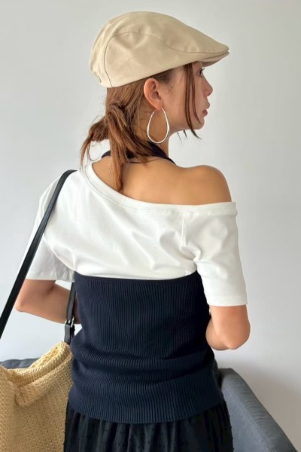 Halter neck knit vest