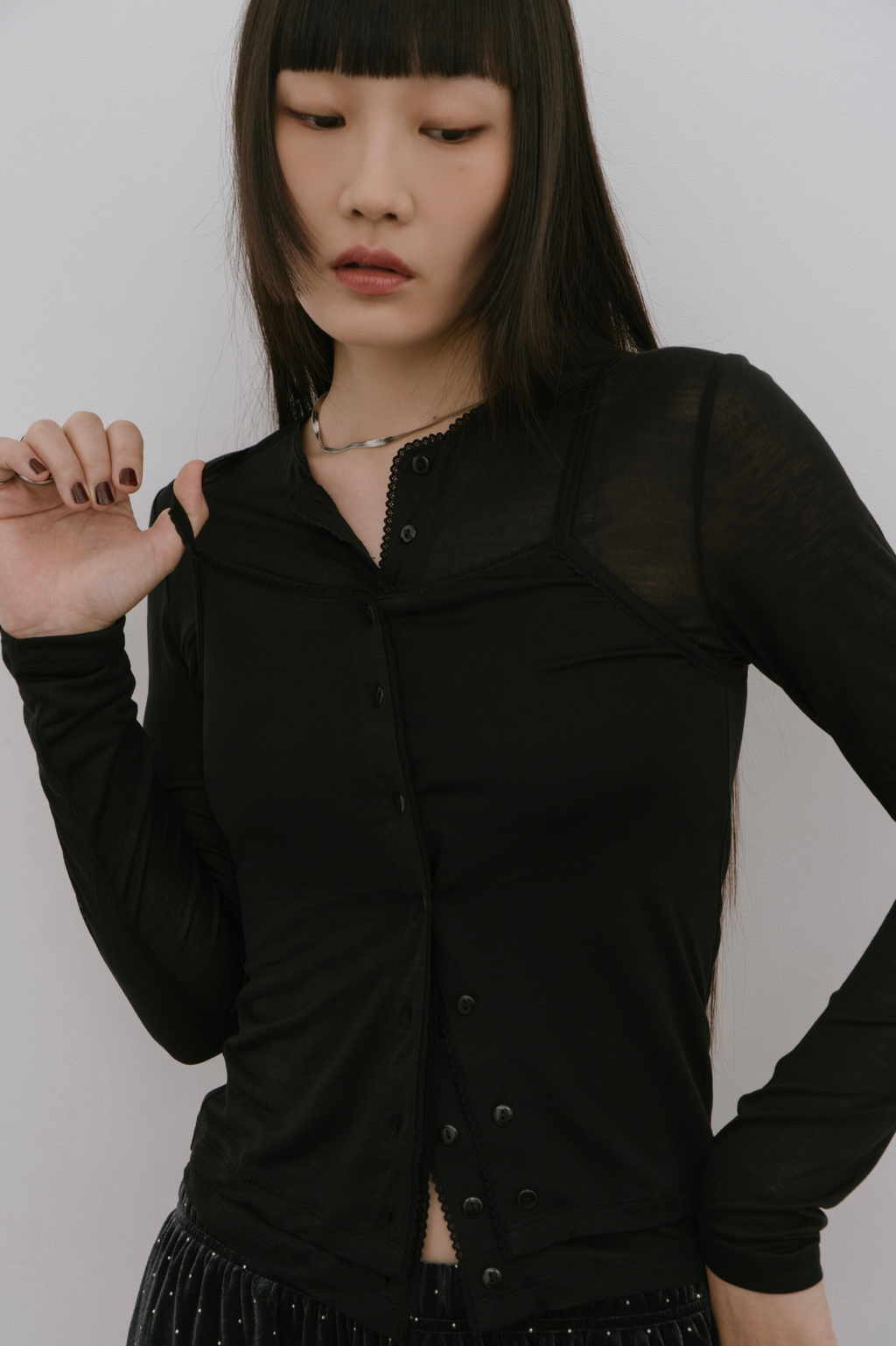 Cami set compact cardigan