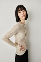 Sheer long sleeve tee