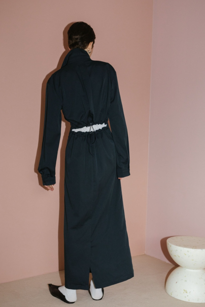 Back long shirt dress