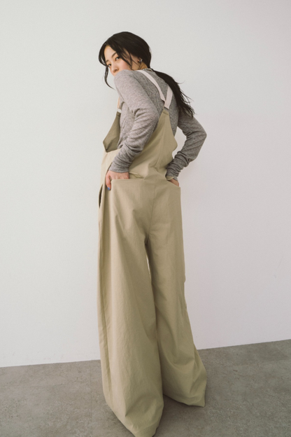 Suspender wide pants