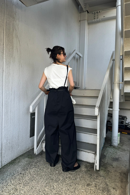 Wide leg 2way overalls