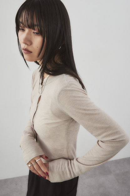Sheer rib cardigan