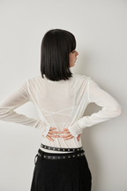 Sheer long sleeve tee