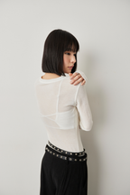 Sheer long sleeve tee