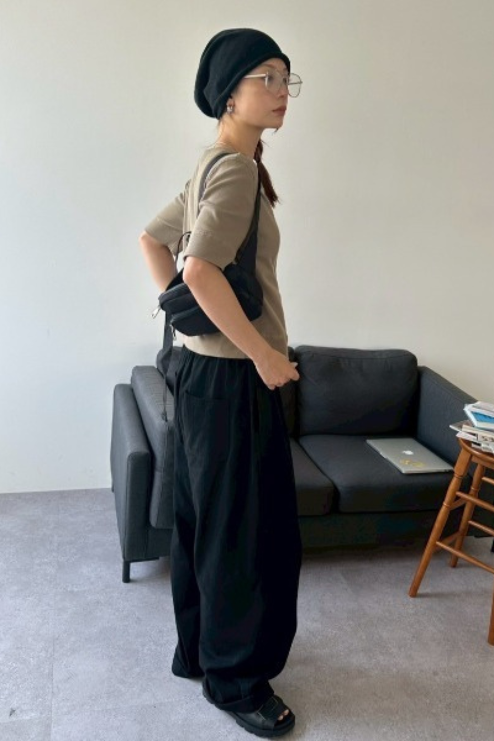 Thermal half sleeve snap cardigan