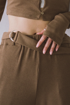 Shoulder belt rib pants