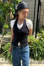 Halter neck knit vest