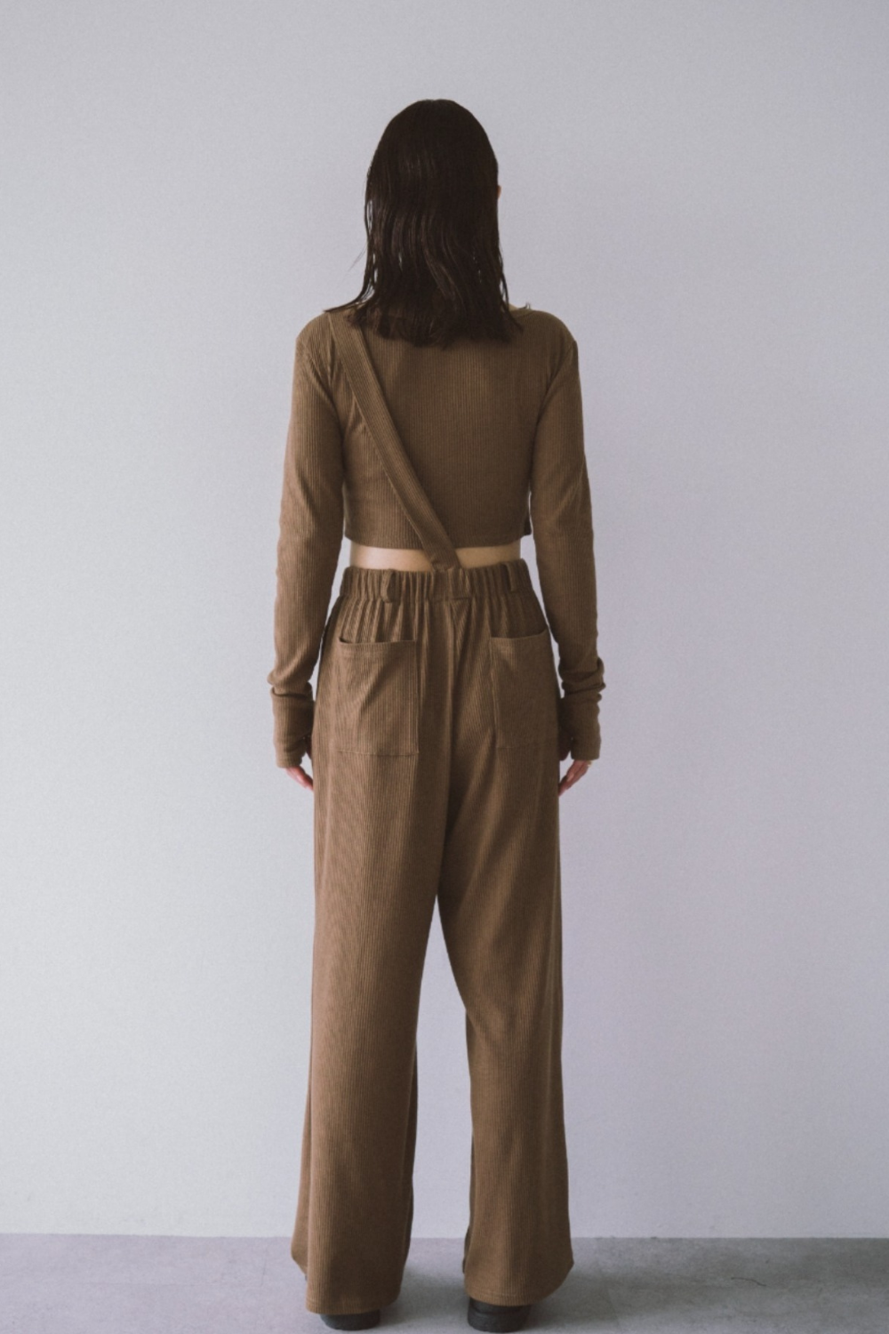 Shoulder belt rib pants