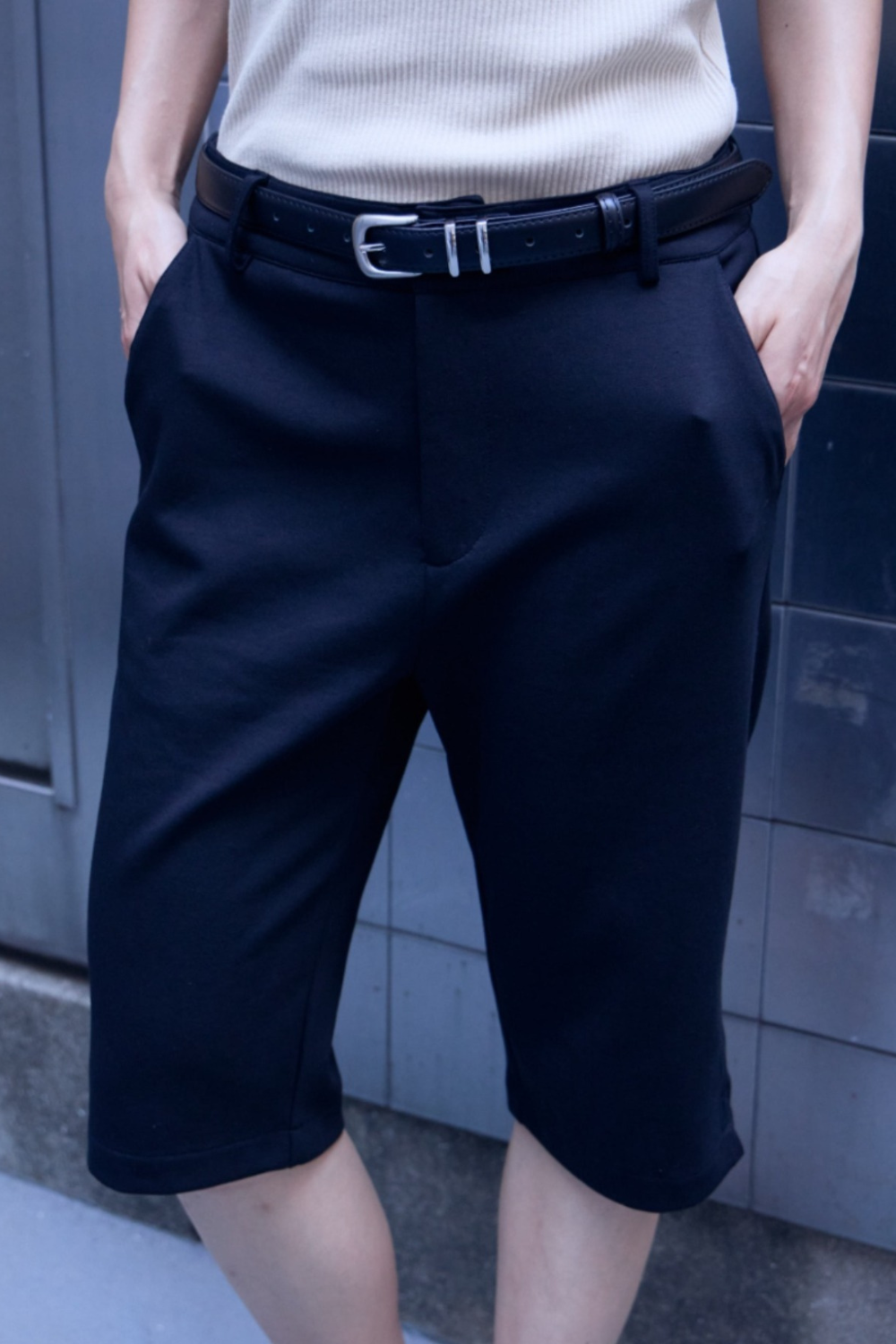 Slit hem capri pants